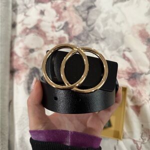 Elegant Black and Gold Women's Belt